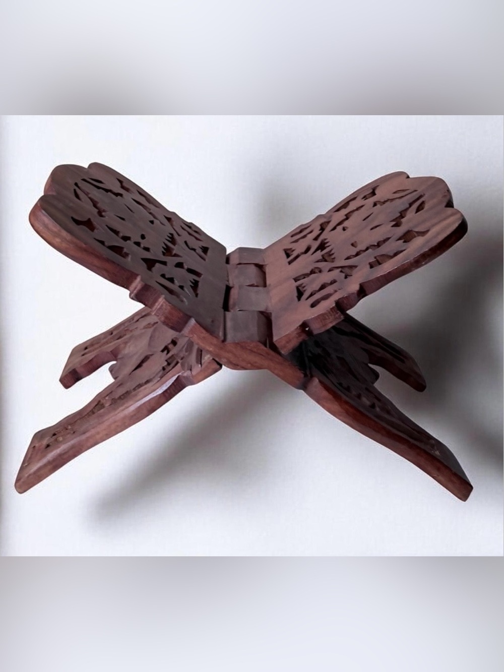 Handcrafted Wooden Folding Bookstand - Brown